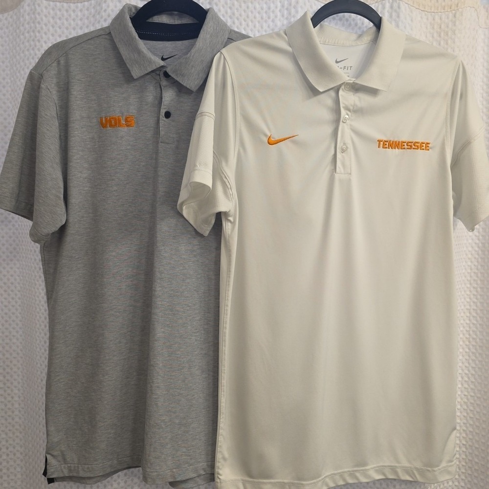 NICE Set Of 2 Nike Dri-Fit Tennessee Team Issue Short Sleeve Polo Shirts Small